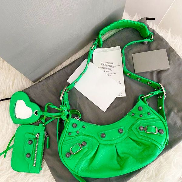 

luxury women motorcycle half moon clutch shoulder bags luxurys designers genuine leather metal buckle crossbody willow nails mens wallet vin