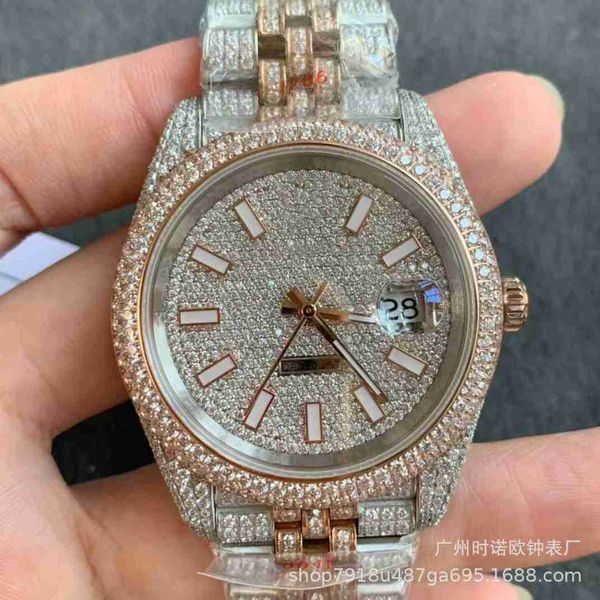 

fashion iced out watchesmens wrist luxury round cut lab grown watch wholesale hip hop rapper watcfor men u27n, Slivery;golden