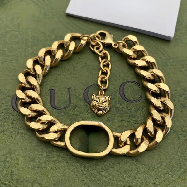 

designer charm chain retro fashion simple versatile copper bracelets gifts, Black