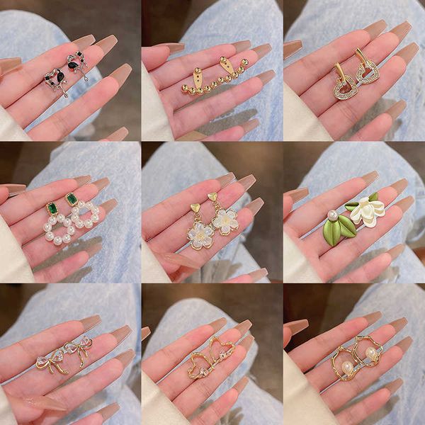 

925 silver needle pearl earring advanced feel super eardrum ear jewelry., Golden