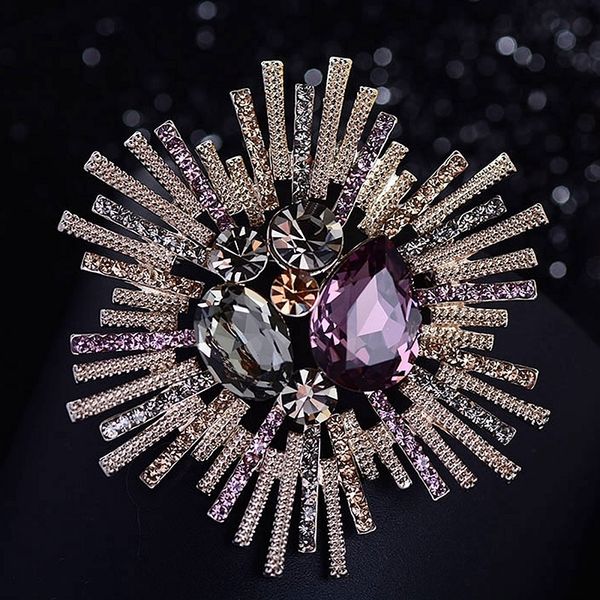 

pins brooches tangtang flower elegant coats accessories ins fashion women jewelry bijoux wedding zircon crystal brooch 230216, Gray