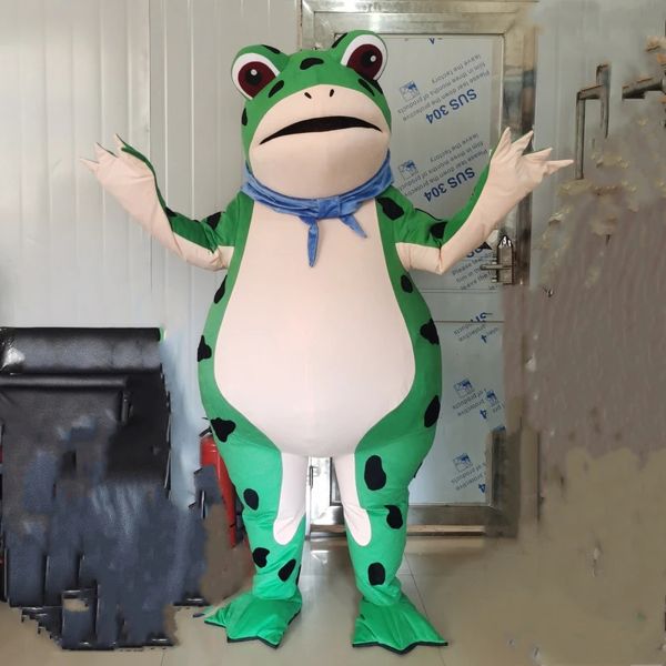 

lovely frog inflatable mascot costume outfit advertising promotion funny green red frog clothes for halloween cartoon comic show, Red;yellow