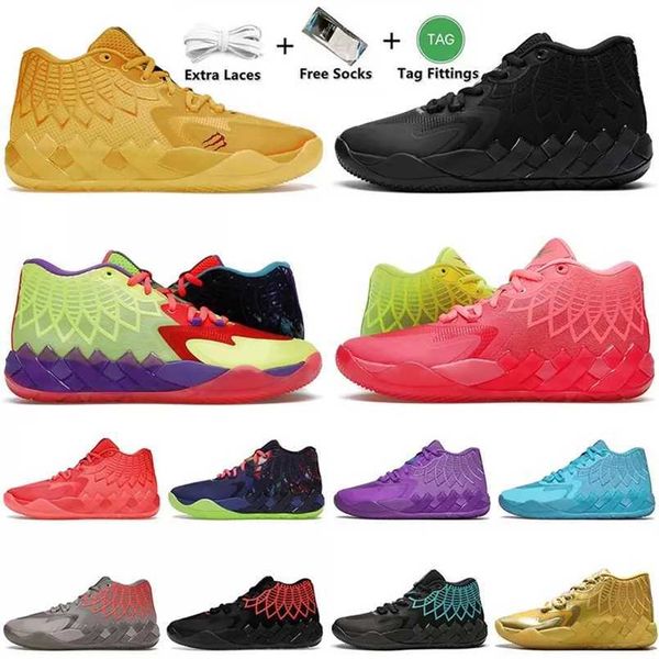 

og hiking footwear lamelo ball 1 mb.01 men basketball shoes rick and morty galaxy sneakers trainers sports size 467sg8, Black