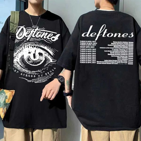 

men's t-shirts deftones diamond eyes around the fur tour graphic tshirts men women oversized hip hop tshirt man fashion brand tee short, White;black