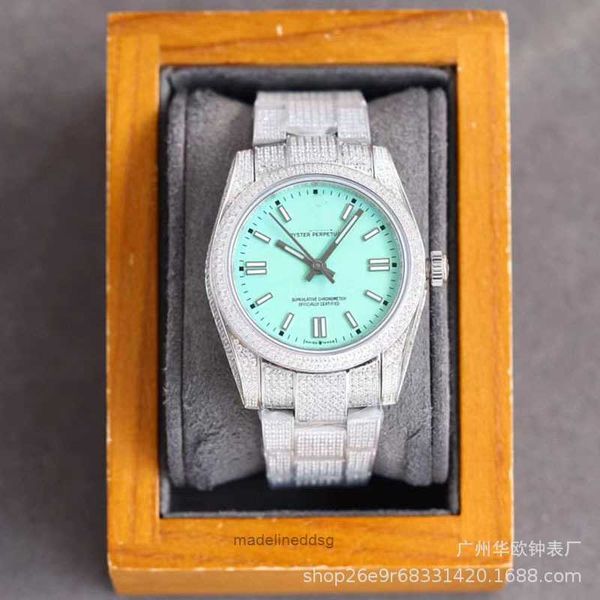 

women's watches laojia lux hengdong women's watch full diamond steel band blue waterproof women's watch fully automatic mecha, Slivery;golden
