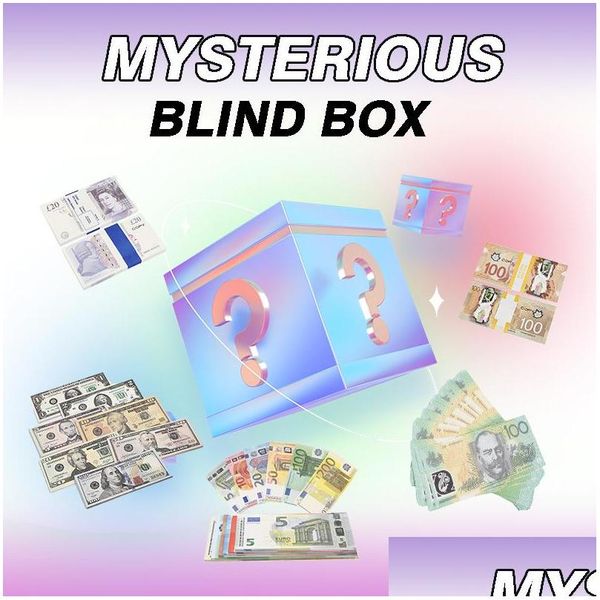 

Toys Funny Mysterious Bd Box Toy Party Replica Us Fake Money Kids Play Or Family Game Paper Copy Banknote 100Pcs Pack Practice Co Dhb90