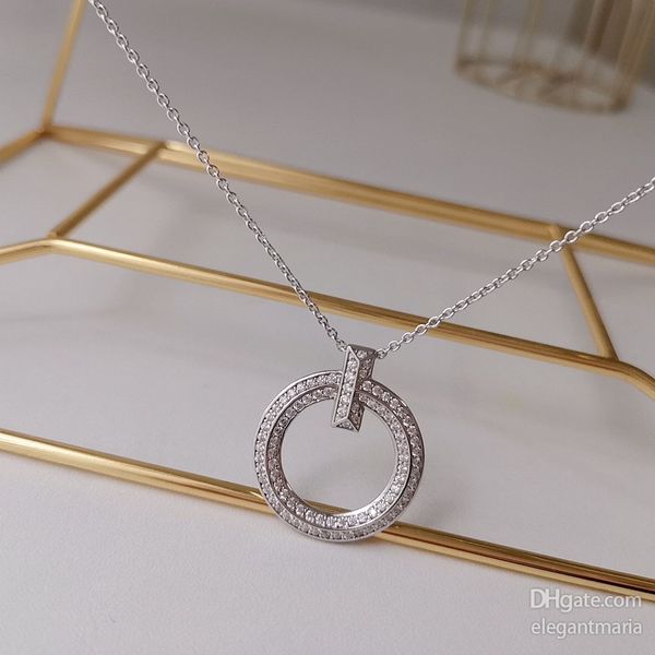

cross gold crystal name pendant chain set necklace 18k diamond necklaces designer men's jewelry valentine day christmas gifts for girlf, Silver