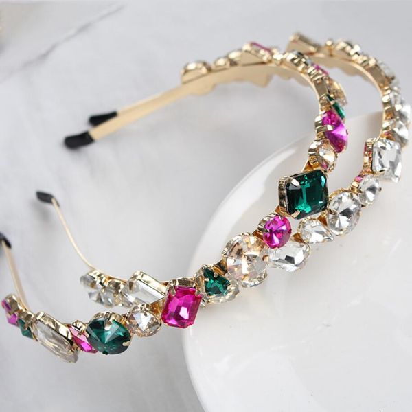 

crystal headbands for women rhinestone hair accessories diamond hairbands for girls crown flower hair hoop head wrap ornaments, Silver