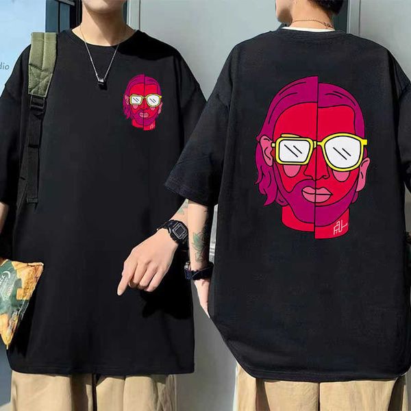

men's t-shirts le monde chico double sided graphic print t shirt album pnl french rap hip hop tshirt men women fashion brand streetwear, White;black