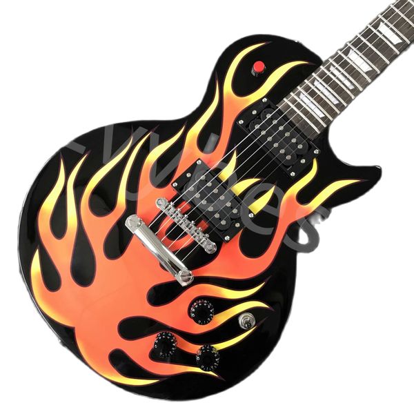 

lvyblack flame pattern special-shaped electric guitar 2023 new pop high-end custom