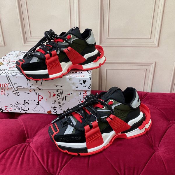 

2023 new r mens causal shoes fashion woman leather lace up platform sole sneakers white 0502, Black