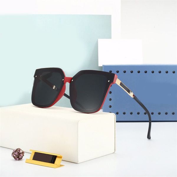 

lunette de soleil luxury classic designer sunglasses women square wide frame mens designers sun glasses metal gold plated letter fashion gla, White;black