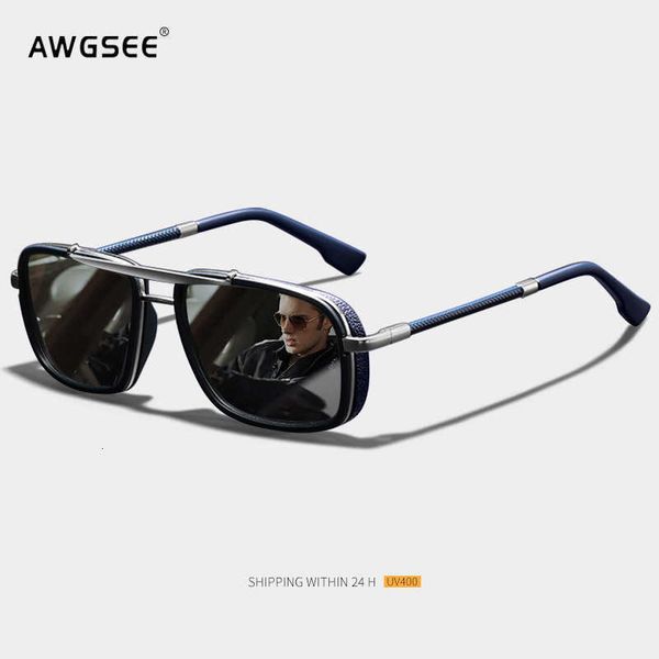

rectangular metal polarized driving sunglasses men retro designer fishing travel sun glasses shades male 100%uv protection, White;black