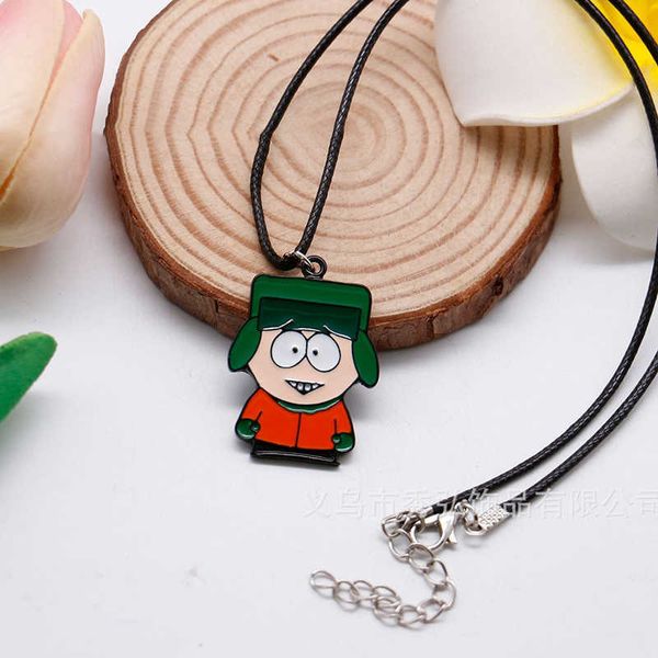 

pendant necklaces new 5 styles cartoon south park pendant anime peripheral alloy necklace kawaii boys model toys gift bag pendant t230217, Silver