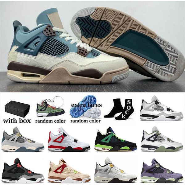 

2023 og jumpman 4 air jorden 4 with box basketball shoes jumpman 4s iv new arrival jordas mens women sail pn dust military black j4 seafoam
