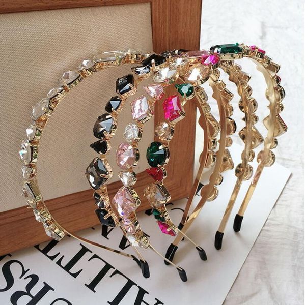 

luxury full crystal rhinestone princess headbands south korean diamond hair hoop for women girls fashion hair accessories gifts, Silver