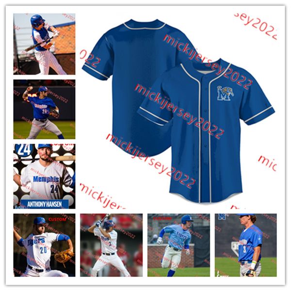 

college baseball wears custom stitched memphis baseball jersey tyler harrington brennan dubose sterling turmon carson stinnett logan kohler, Black