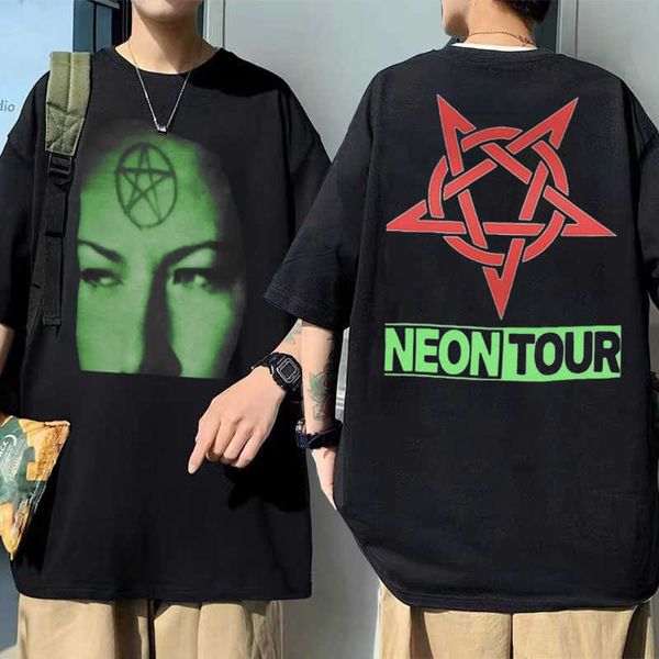 

men's t-shirts rapper playboi carti neon tour premium yee tshirt men women hip hop oversized tees playboi carti merch vintage harajuku, White;black