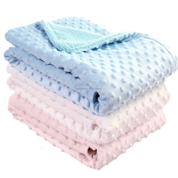 

blankets swaddling born baby warm fleece thermal soft stroller sleep cover cartoon beanie infant bedding swaddle wrap kids bath towel 230216