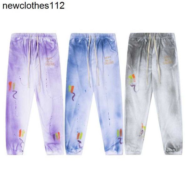 

2023 new galery dept graffiti print men's women's leisure sports pants, Black