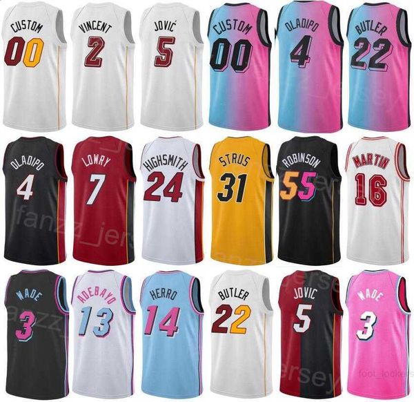 

print earned basketball jimmy butler jersey 22 max strus 31 bam adebayo 13 gabe vincent 2 caleb martin 16 haywood highsmith 24 team color bl, Black;red