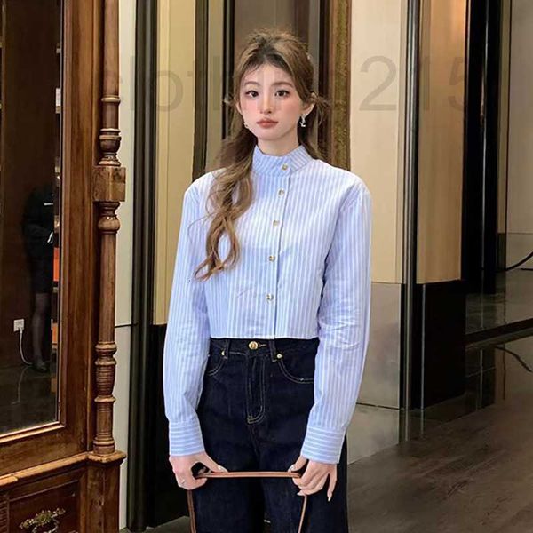 

women's blouses & shirts designer the correct version of shirt for women in spring 2023 literary style long-sleeved stand-up collar sho, White