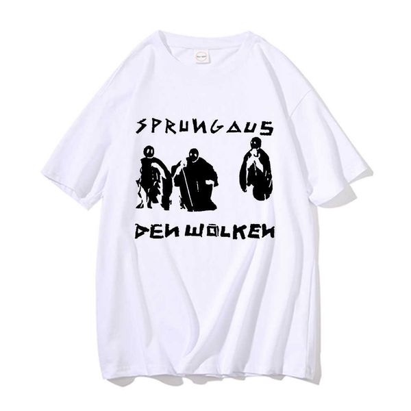 

men's t-shirts sprungaus denwolken tshirt funny mens tee men women hip hop tshirts sprung aus den wolken music print t shirt short sle, White;black