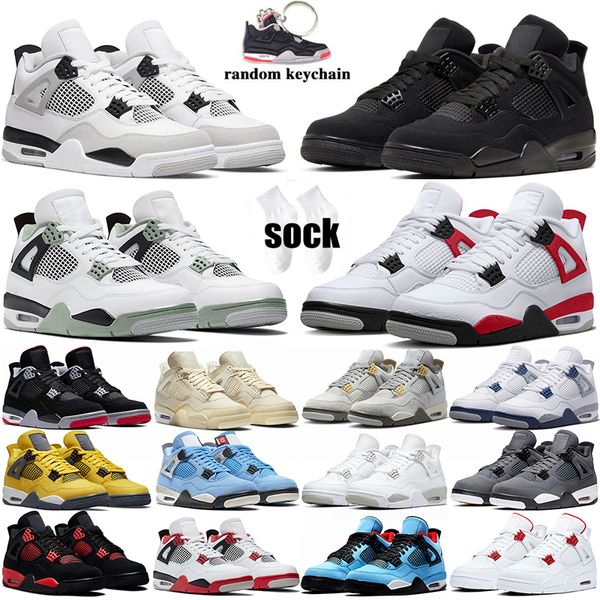 

golf shoe men 4s basketball shoes black cat midnight navy green glow white university blue red thunder mens women sport sneakers trainers si