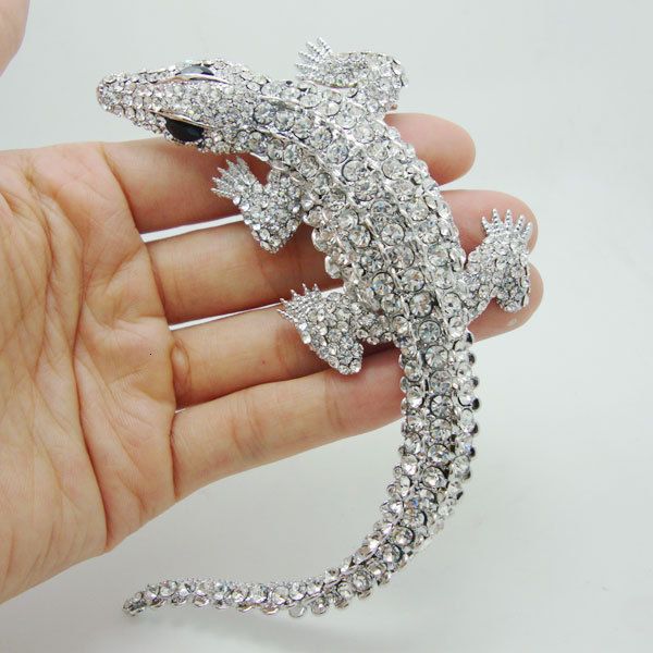 

pins brooches ttjewelry gorgeous bride smaid animal pendant crystal wedding brooch 230216, Gray