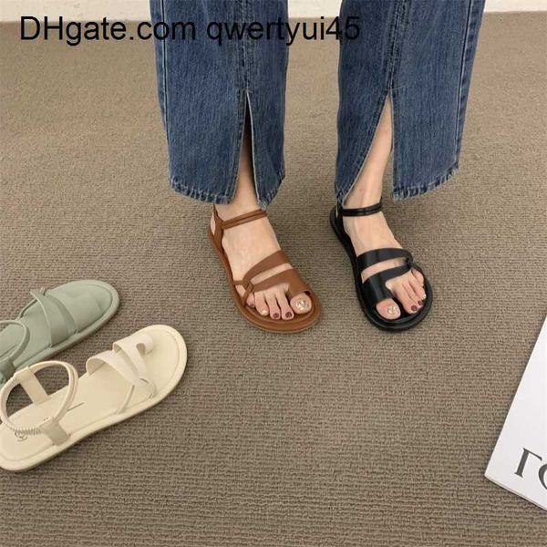

qwertyui45 slippers slippers summer women's flat sandals new soft-soled flip-flop women beach shoes fashion elastic band platform casua, Black