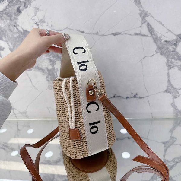 

totes shoulder bag crossbody designer bag weave handbag women fashion letters print beach straw bags shopping bucket bags purses
