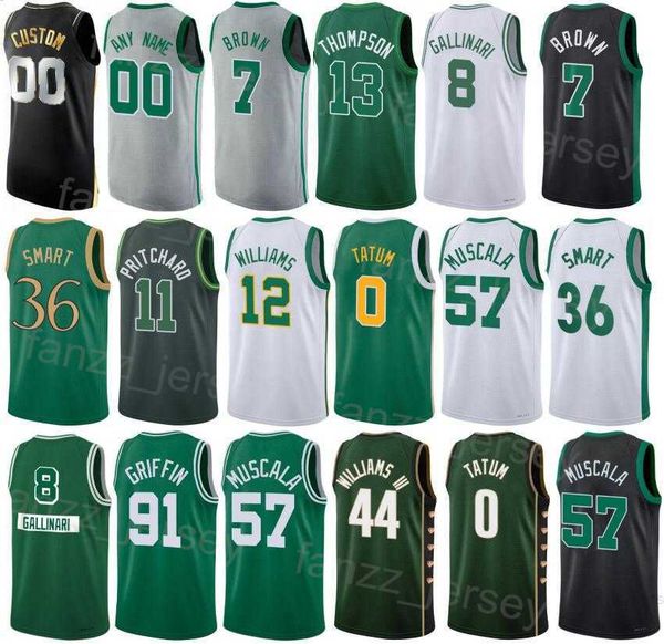 

print basketball derrick white jerseys 9 payton pritchard 11 danilo gallinari 8 robert williams iii 44 blake griffin 91 sam hauser 30 custom, Black;red