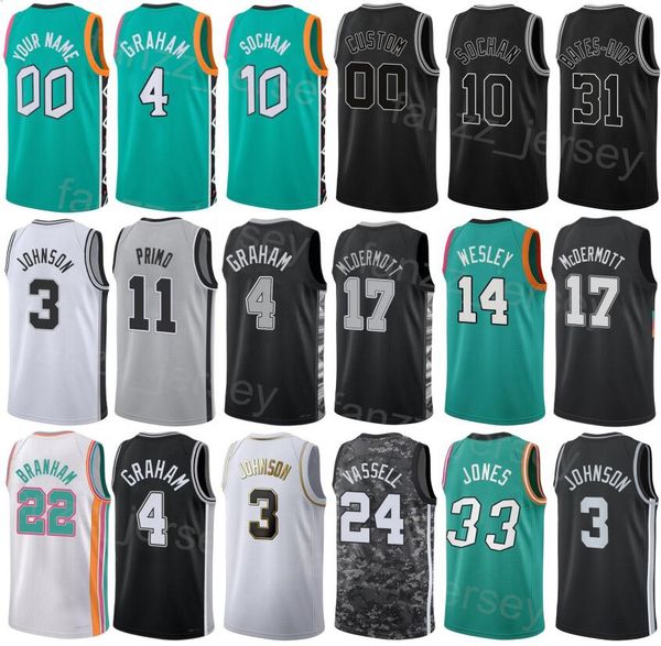 

print earned basketball malaki branham jerseys 22 keita bates-diop 31 charles bassey 28 dominick barlow 26 tre jones 33 devin vassell 24 rom, Black;red