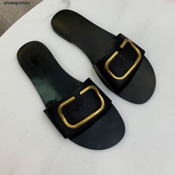 

big v button slippers original open mold quality calfskin slipper heel height 1cm transparency size 35-41, Black