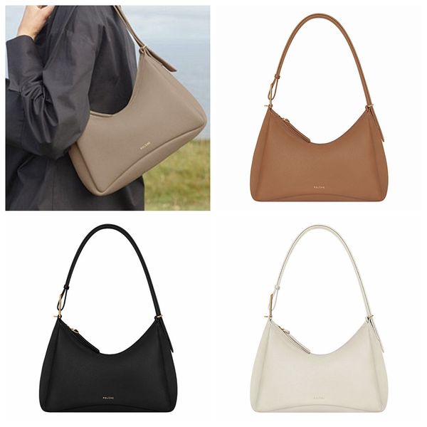 

2023 designer womens polene shoulder bags umi black textured leather handbags women solid color crossbody brown luxury fashion bag purse