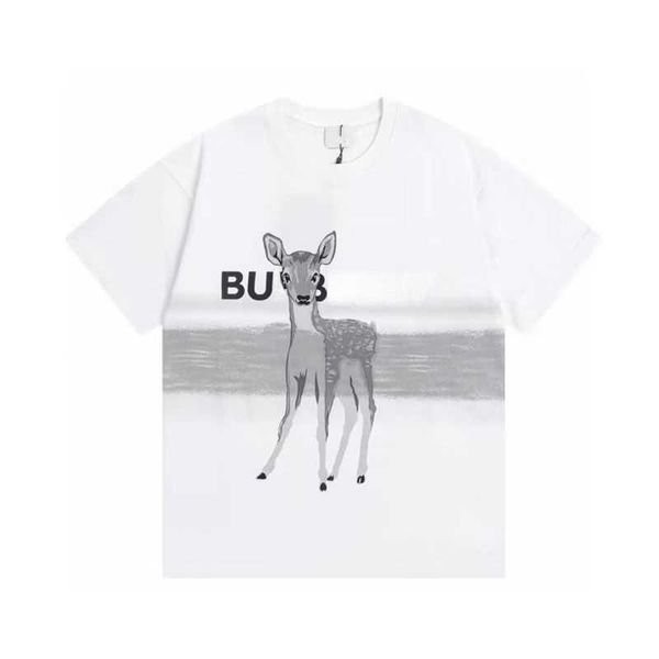 

50% off summer t shirt mens cotton sweatshirt designer casual tee breathable short sleeve deer print pullover men women loose tshirt, White;black