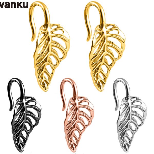 

navel bell button rings vanku 2pc ear hangers weights for stretching s gauges stainless steel expander plugs tunnels body piercing jewelry 2, Silver