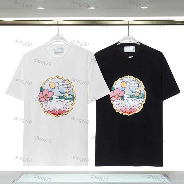 

casa men's plus size t shirt designer shirts letter floral print short sleeve summer round neck pullover luxury t-shirt men and women c, White;black