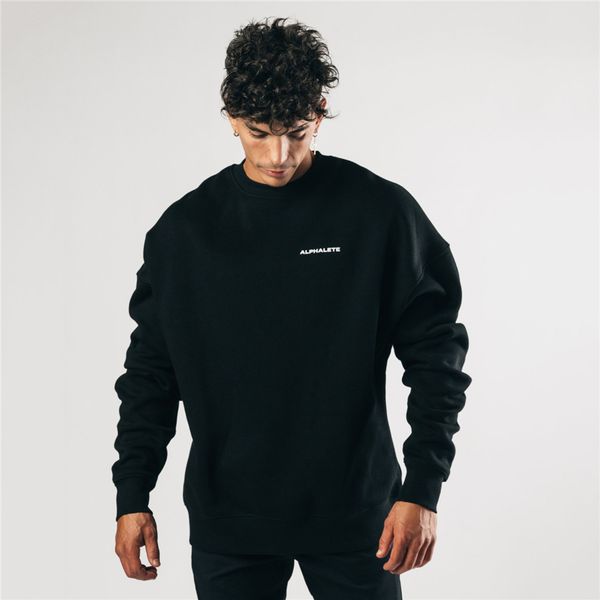 

mens hoodies sweatshirts muscle male leisure fitness men hoodie hip hop street wear pullover skateboard 230216, Black