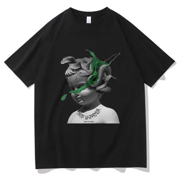 

men's t-shirts summer men women trendy style tshirt harajuku dazzle cool lil baby and gunna drip harder album pattern short sleeve tees, White;black