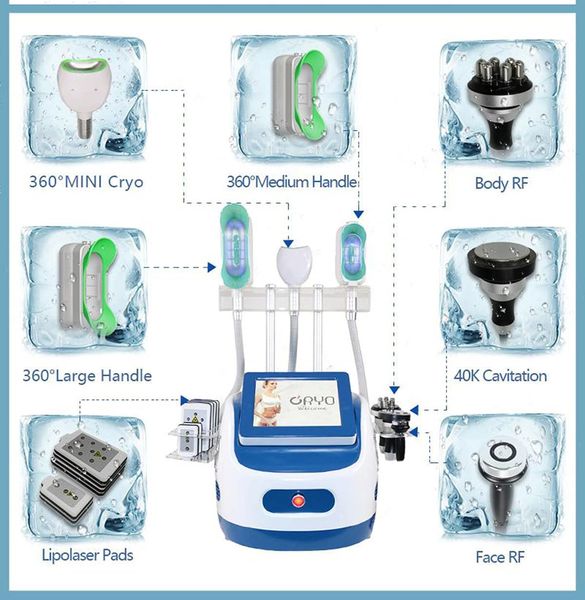

360Â° cryo cryolipolysis 40k cavitation fat ing rf body slimming machine