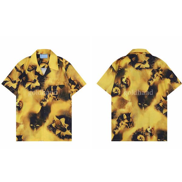 

men animal printed spring summer floral pattern button shirt tees fashion v neck sport t shirt, White;black