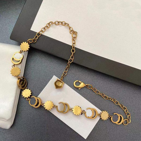 

luxury g fashion brand jewelry 18k gold plated brass copper designer necklaces choker chain g-letter pendants womens necklace wedding jewelr, Silver
