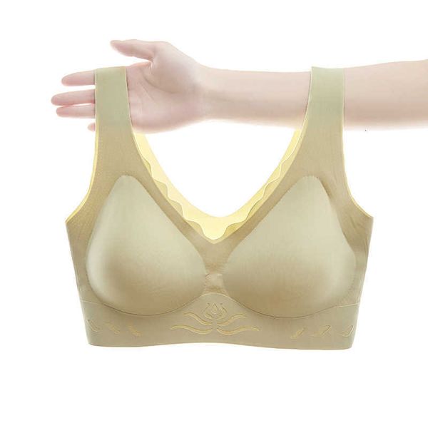 

outdoor bra sports underwear women's traceless small chest gathered no steel ring anti sag thin american vest style large size wipe, Red;black