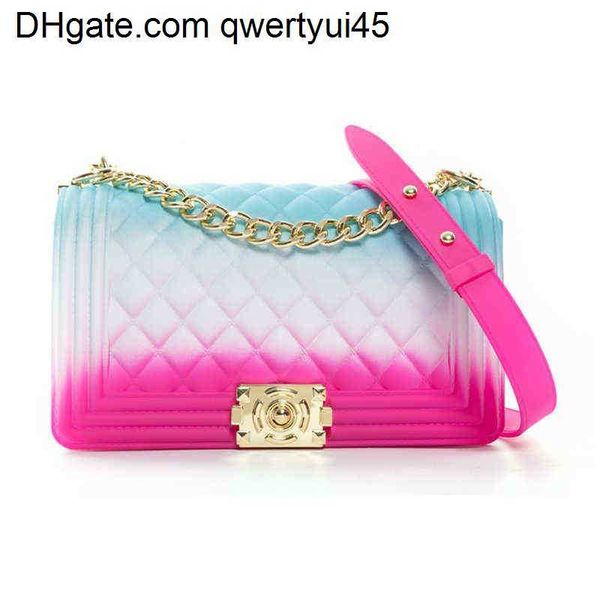 

qwertyui45 clutch bags brand luxury design women bag candy messenger handbag shoulder crossbody bag lady wallet colorful rainbow jelly purse