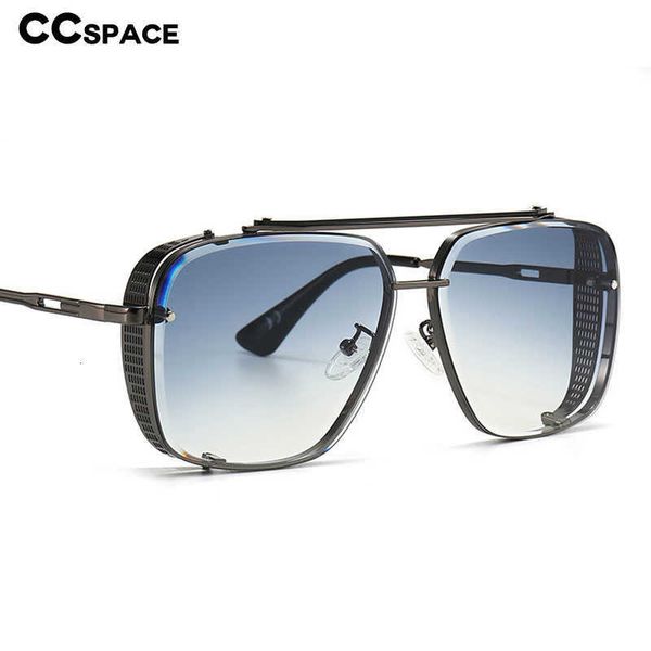 

46385 square luxury goggle metal frame sunglasses men women fashion shades uv400 vintage glasses, White;black