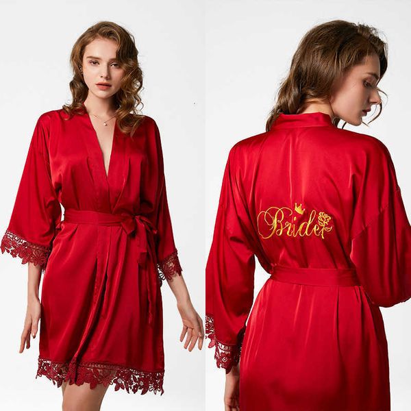 

pajamas body warmer brides morning gowns embroidered lace wedding ps thin women's dressing, Black;red