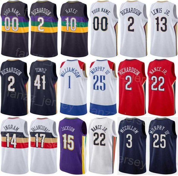 

print icon classic basketball kira lewis jr jerseys 13 daniels 11 jose alvarado 15 naji marshall 8 cj mccollum 3 jaxson hayes 10 willy herna, Black;red
