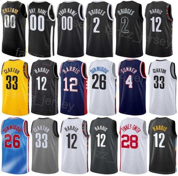 

print classic basketball mikal bridges jerseys 1 cameron johnson 2 dorian finney-smith 28 spencer dinwiddie 26 cameron thomas 24 joe harris, Black;red