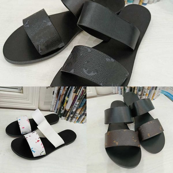 

slippers shoe sandals beach slide quality slipper fashion special for lady designer slippers luxury slides women summer rubber buckle monogr, Black